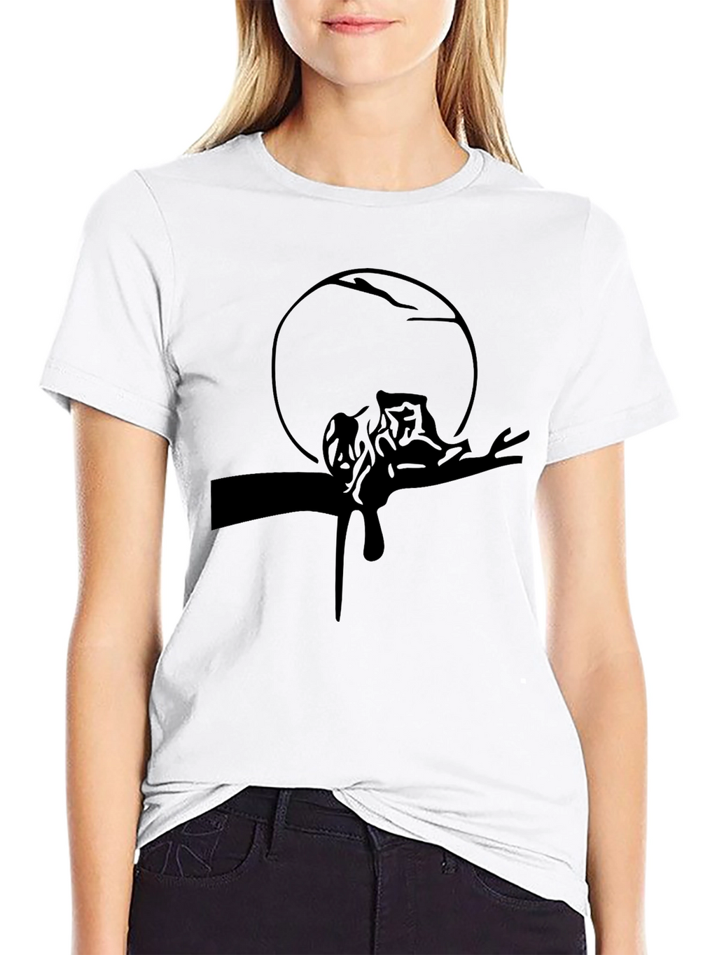 Black Cat Silhouette Graphic Tee - Mens
