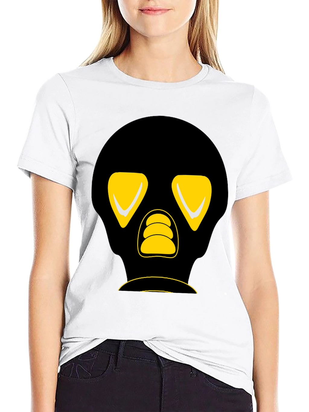Black T-Shirt with Graphic Skull Design