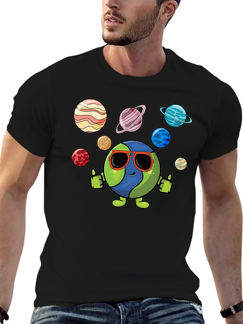 Cool Earth & Planets Graphic T-Shirt