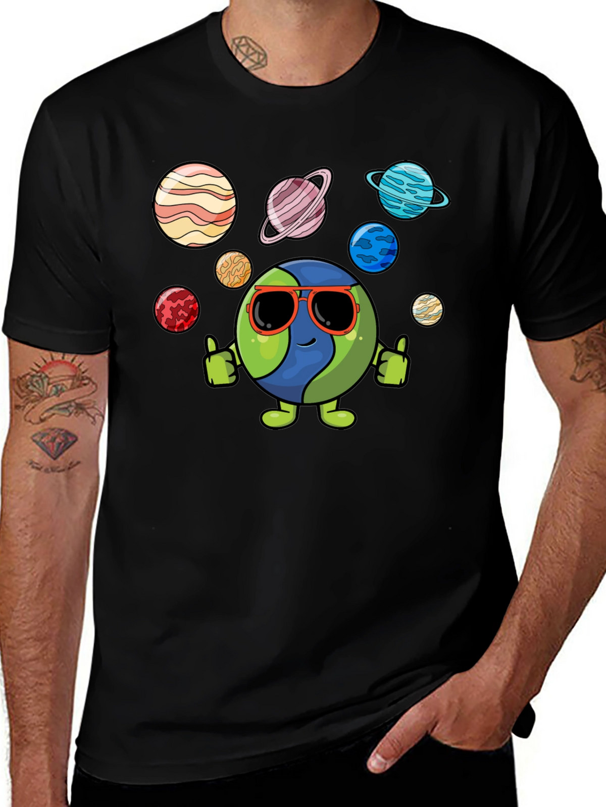 Cool Earth & Planets Graphic T-Shirt