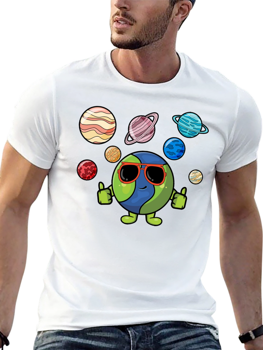 Cool Earth & Planets Graphic T-Shirt