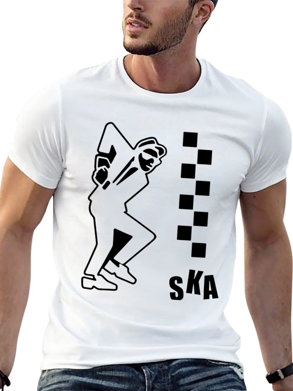 Mens Black Ska Graphic Tee