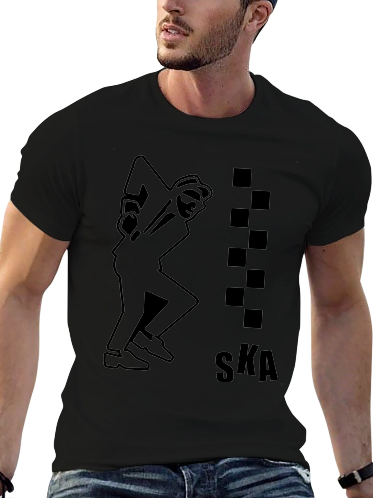 Mens Black Ska Graphic Tee