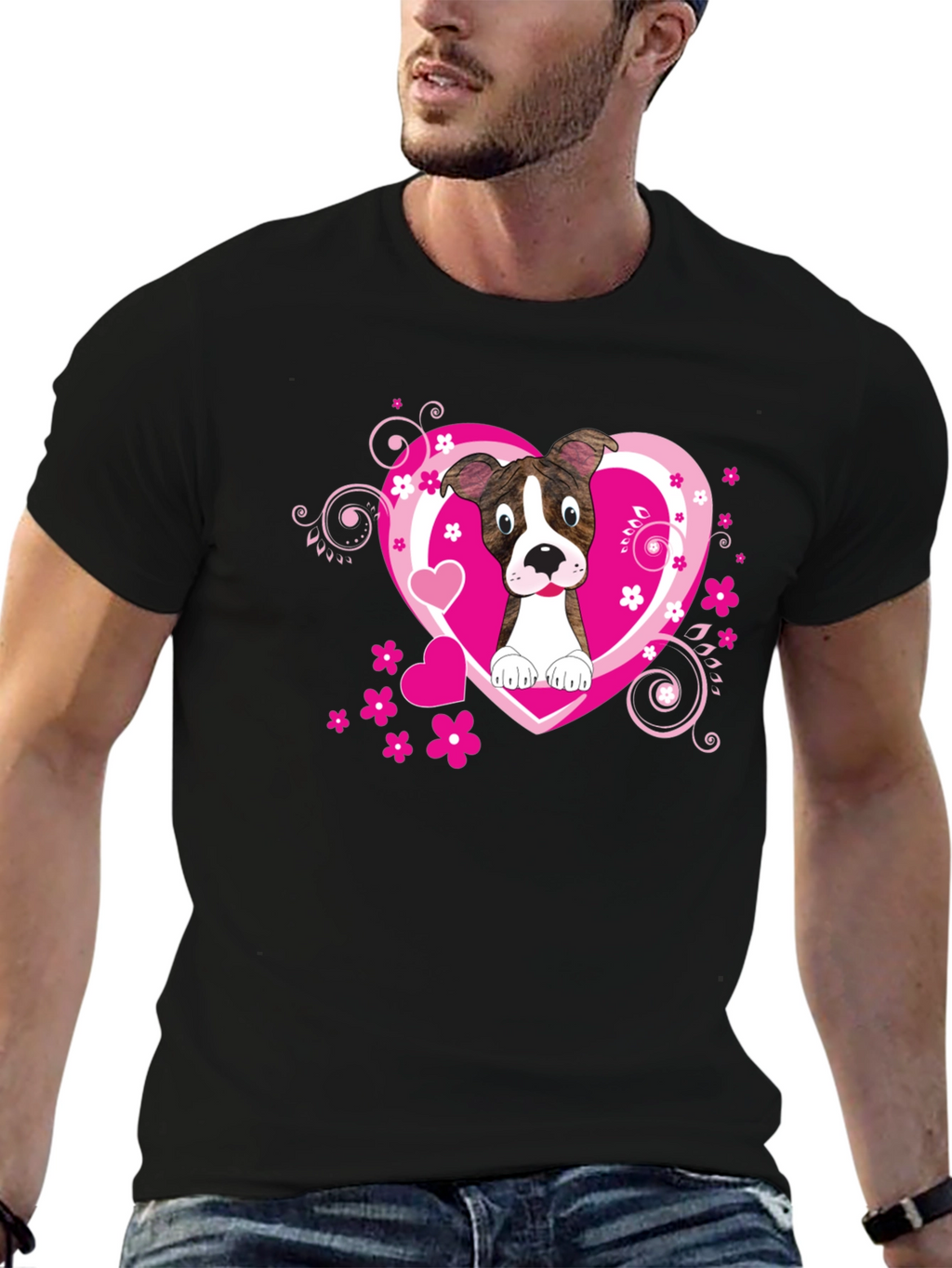 Dog Lover Tee: Heart Pup Graphic T-Shirt