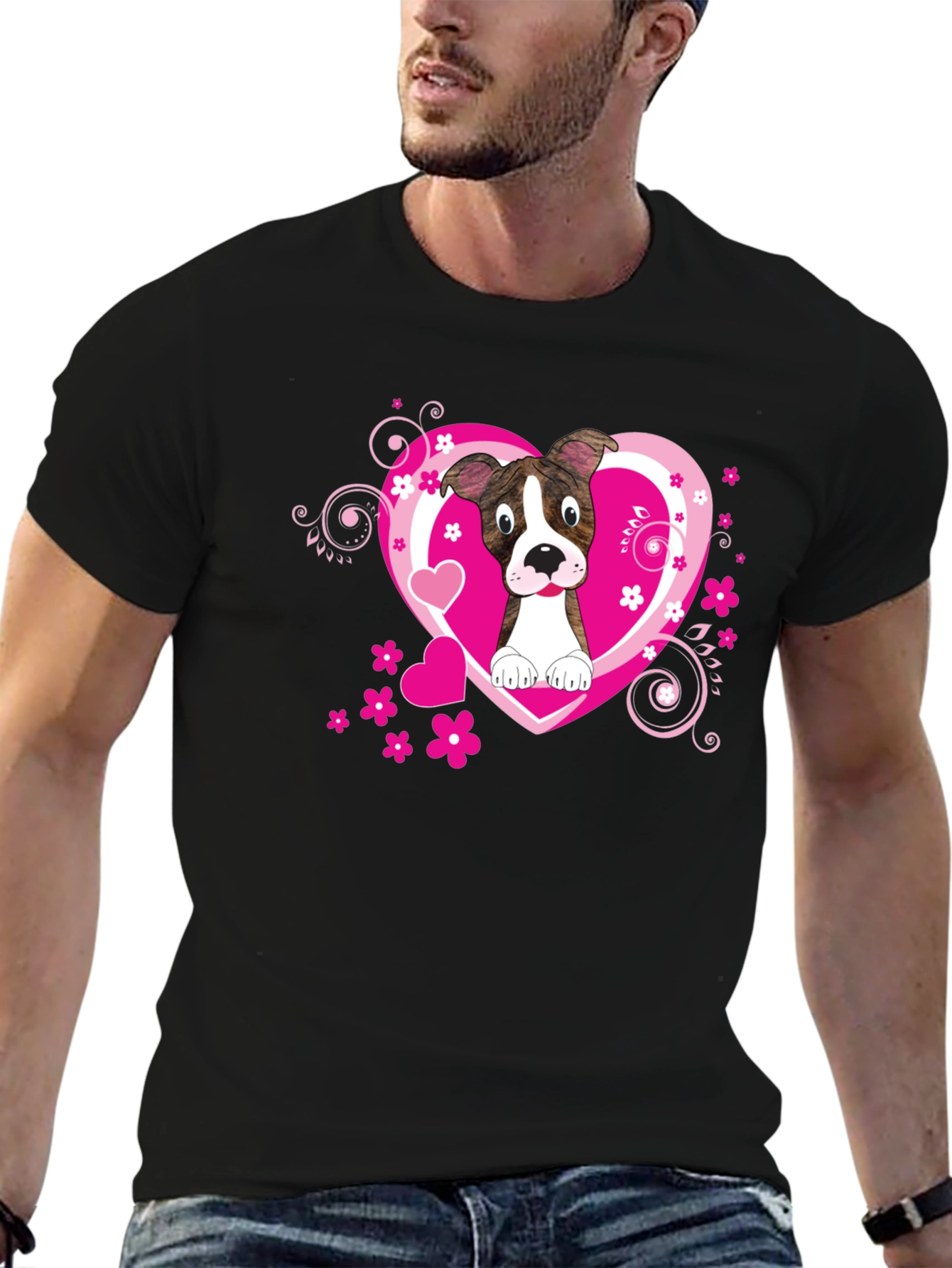 Dog Lover Tee: Heart Pup Graphic T-Shirt