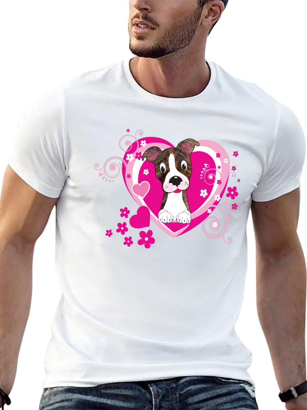 Dog Lover Tee: Heart Pup Graphic T-Shirt
