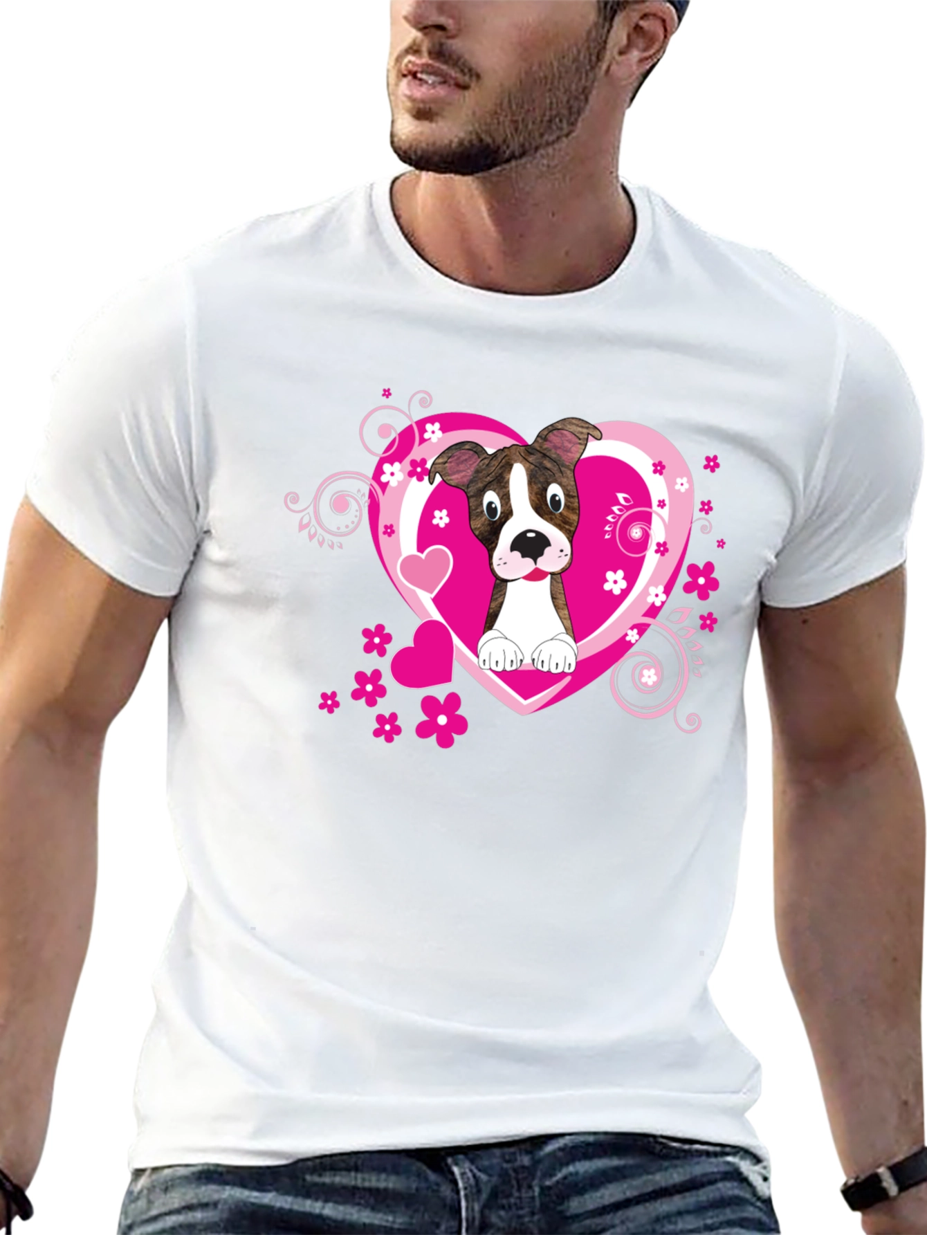 Dog Lover Tee: Heart Pup Graphic T-Shirt