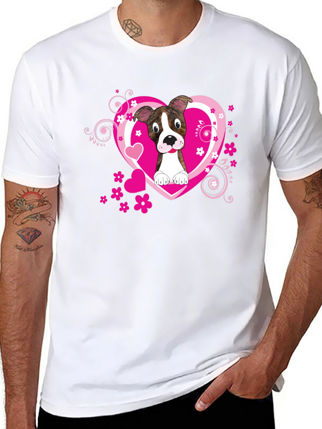 Dog Lover Tee: Heart Pup Graphic T-Shirt