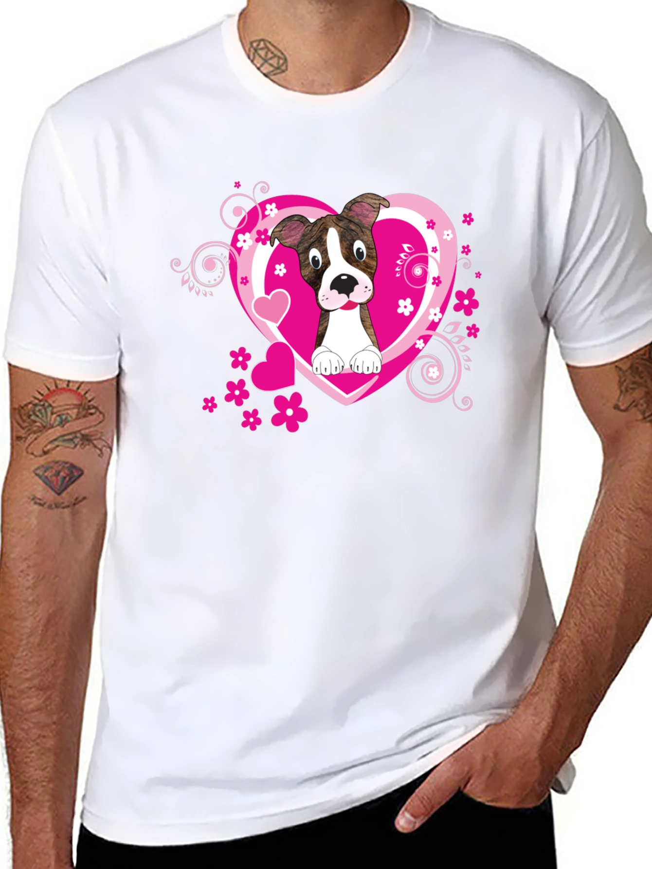Dog Lover Tee: Heart Pup Graphic T-Shirt