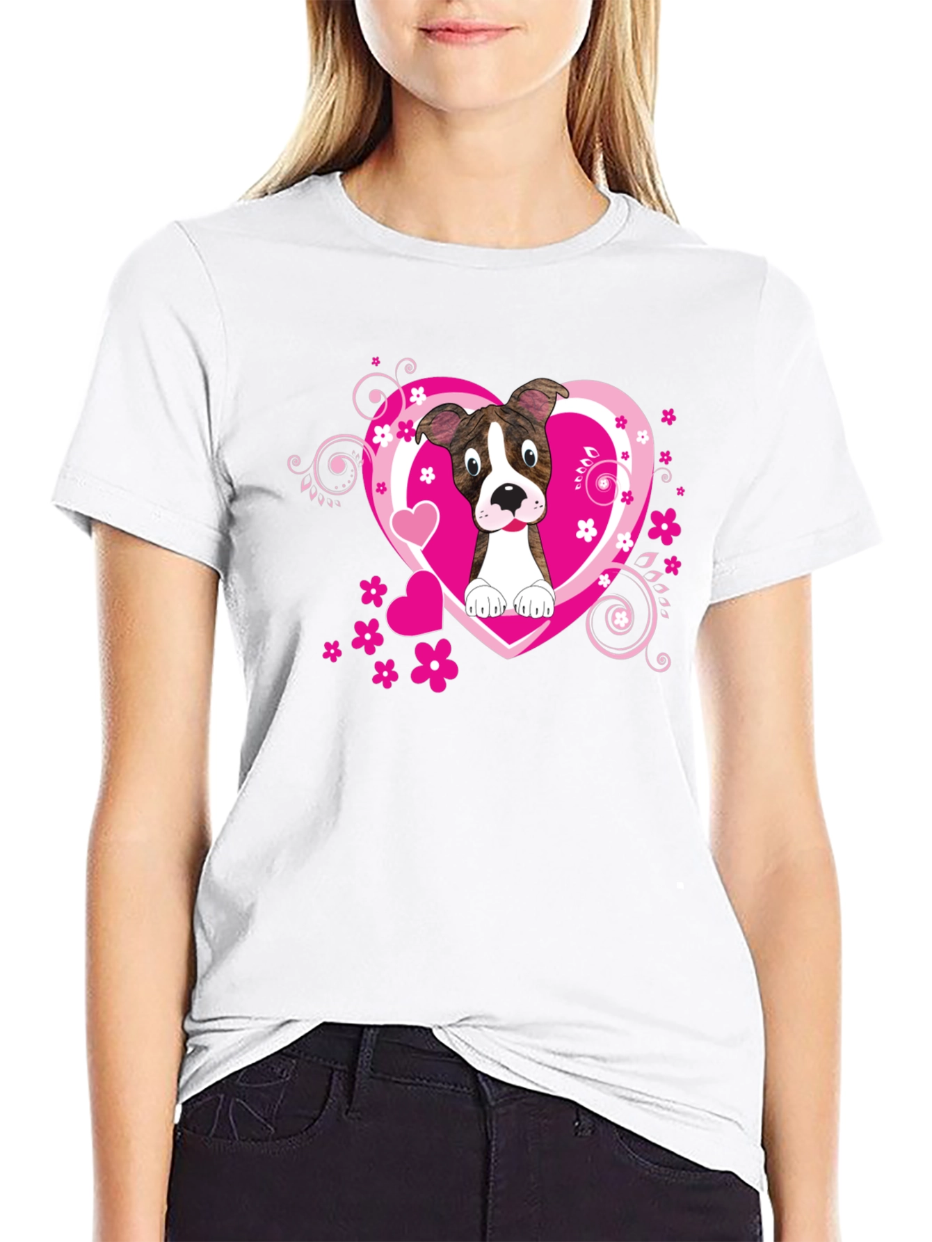 Dog Lover Tee: Heart Pup Graphic T-Shirt