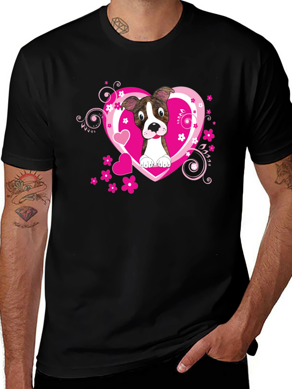 Dog Lover Tee: Heart Pup Graphic T-Shirt