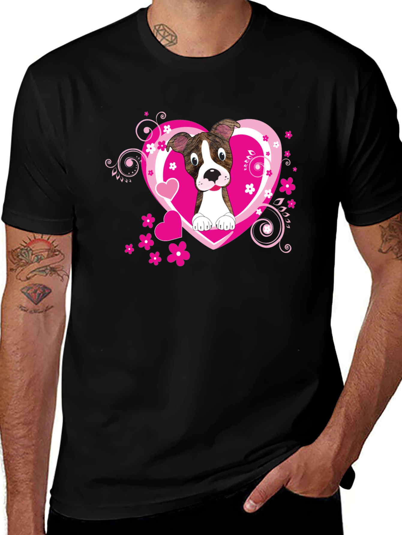 Dog Lover Tee: Heart Pup Graphic T-Shirt