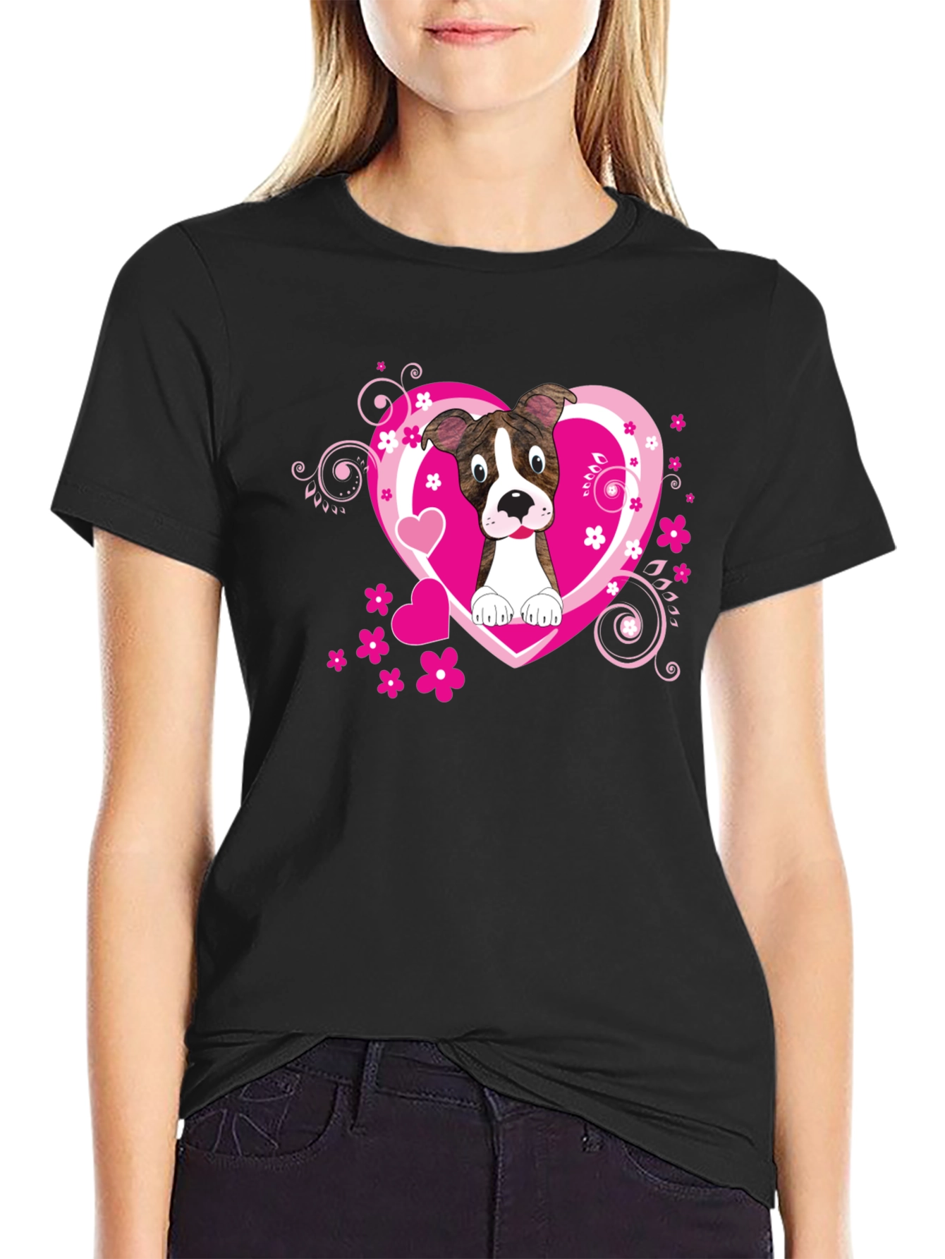 Dog Lover Tee: Heart Pup Graphic T-Shirt