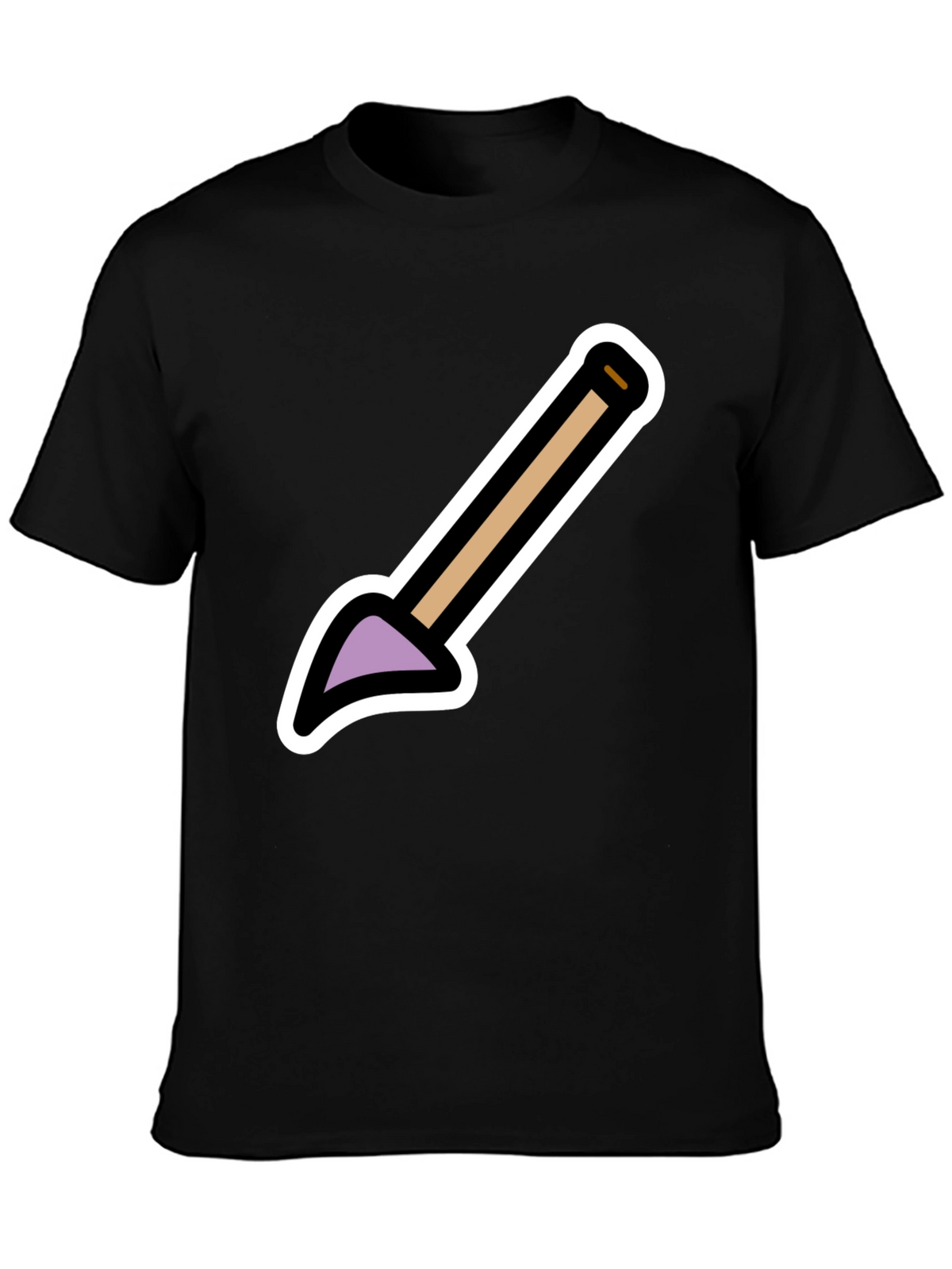 Cartoon Shovel Graphic Tee - Black Unisex Shirt