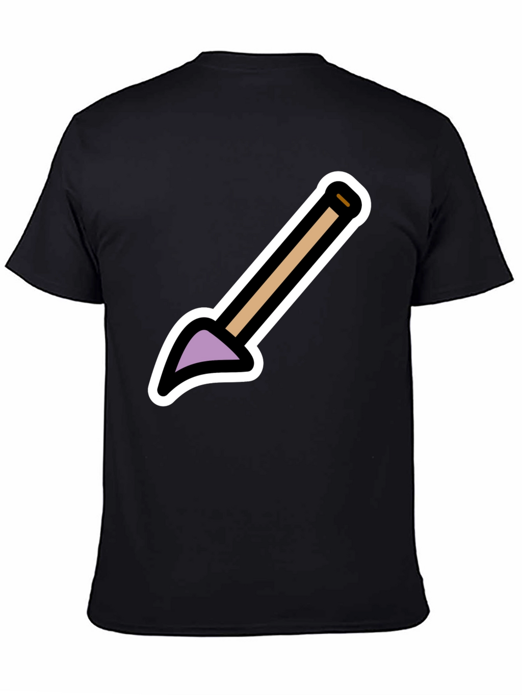 Cartoon Shovel Graphic Tee - Black Unisex Shirt