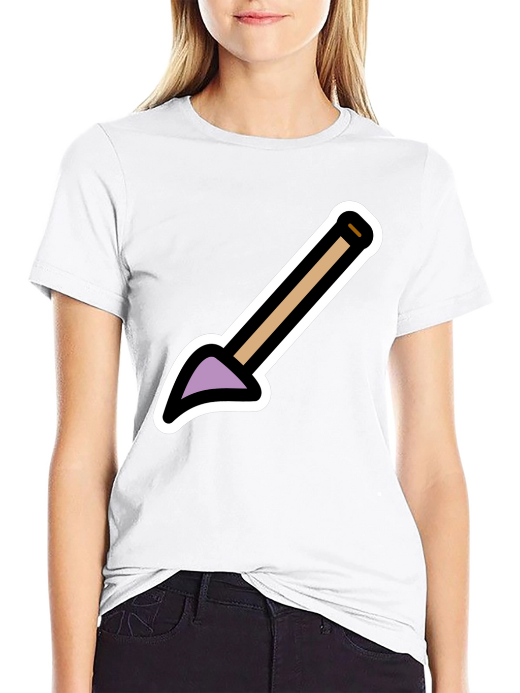 Cartoon Shovel Graphic Tee - Black Unisex Shirt