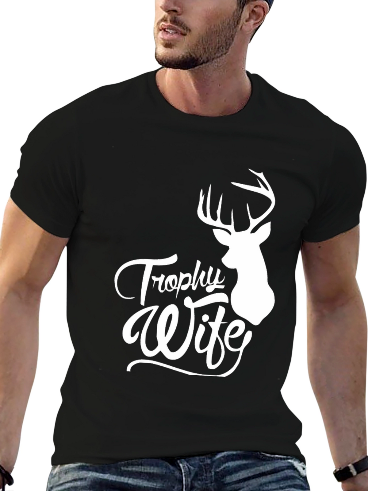 Trophy Wife Deer Hunting Black T-Shirt