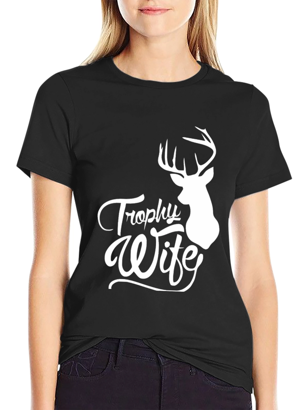 Trophy Wife Deer Hunting Black T-Shirt