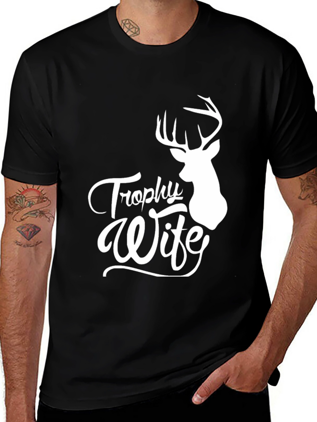 Trophy Wife Deer Hunting Black T-Shirt