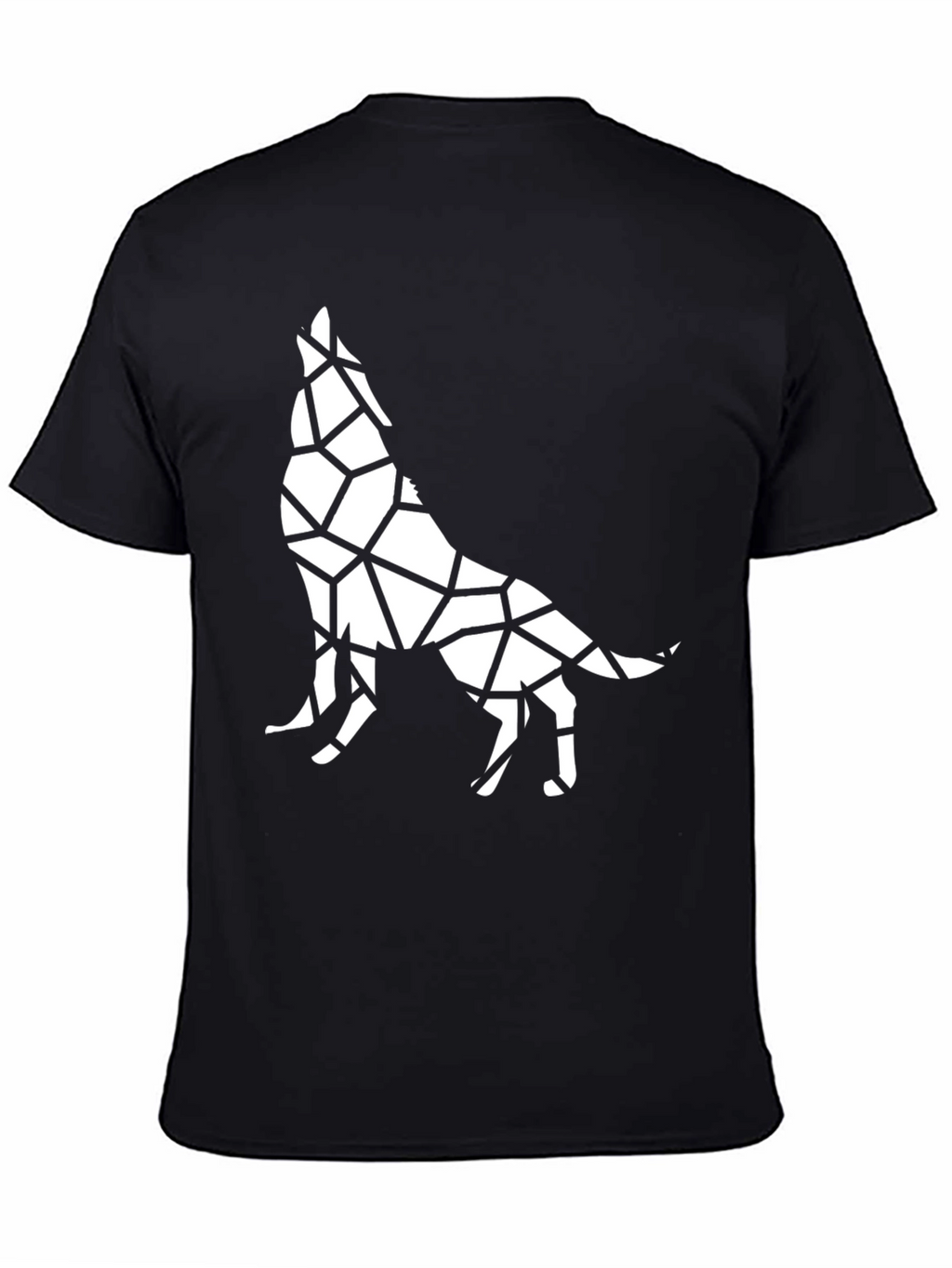 Geometric Wolf Graphic Tee - Stylish Black T-Shirt