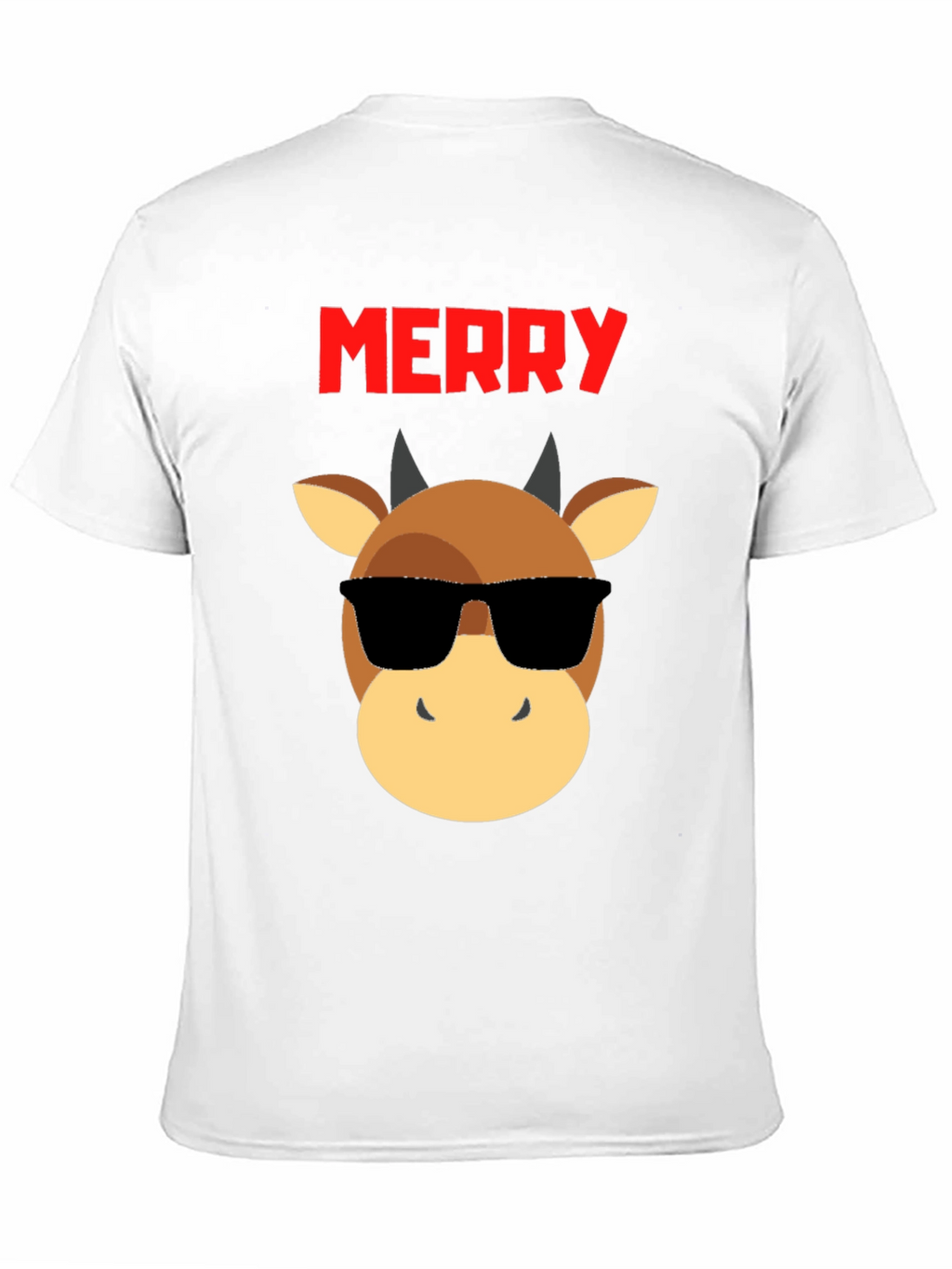 Merry Christmas Bull T-Shirt - Cool Holiday Tee