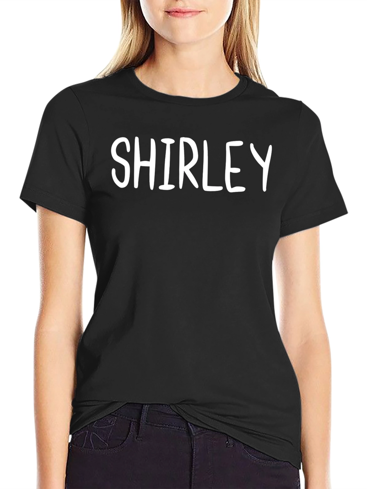 Shirley Custom Name T-Shirt - Black Cotton Tee