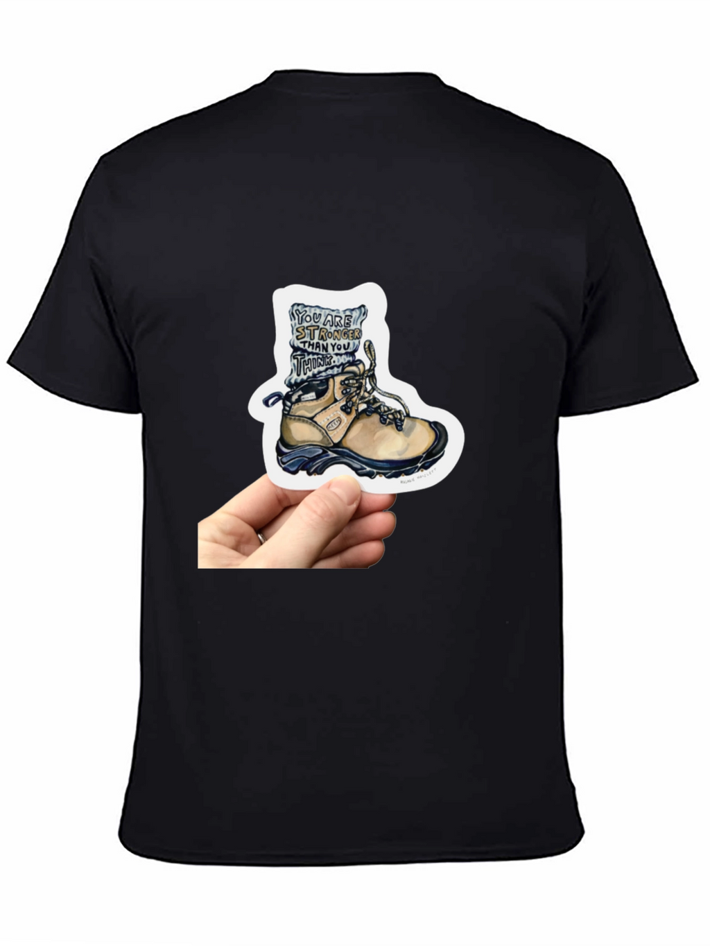 Inspirational Hiking Boot Sticker - Stronger Than You Think