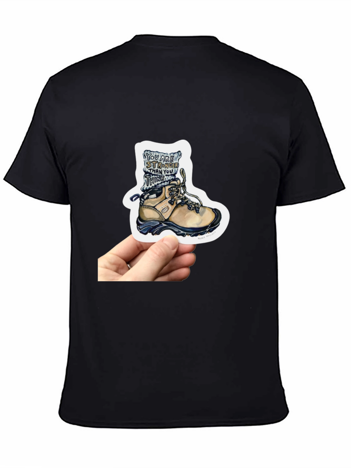 Inspirational Hiking Boot Sticker - Stronger Than You Think