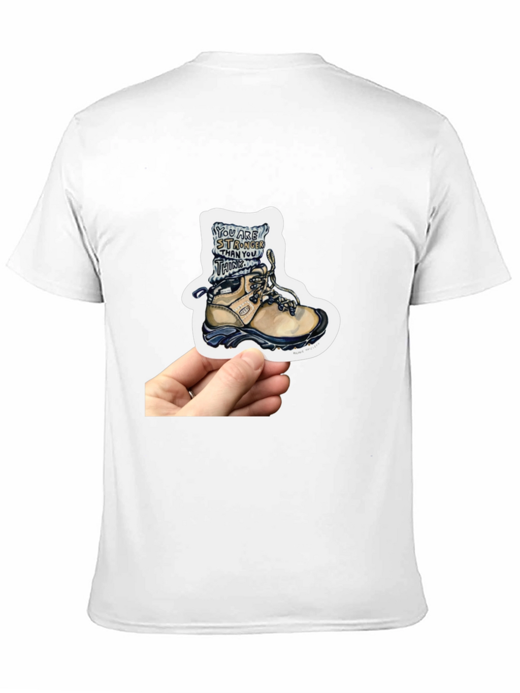 Inspirational Hiking Boot Sticker - Stronger Than You Think