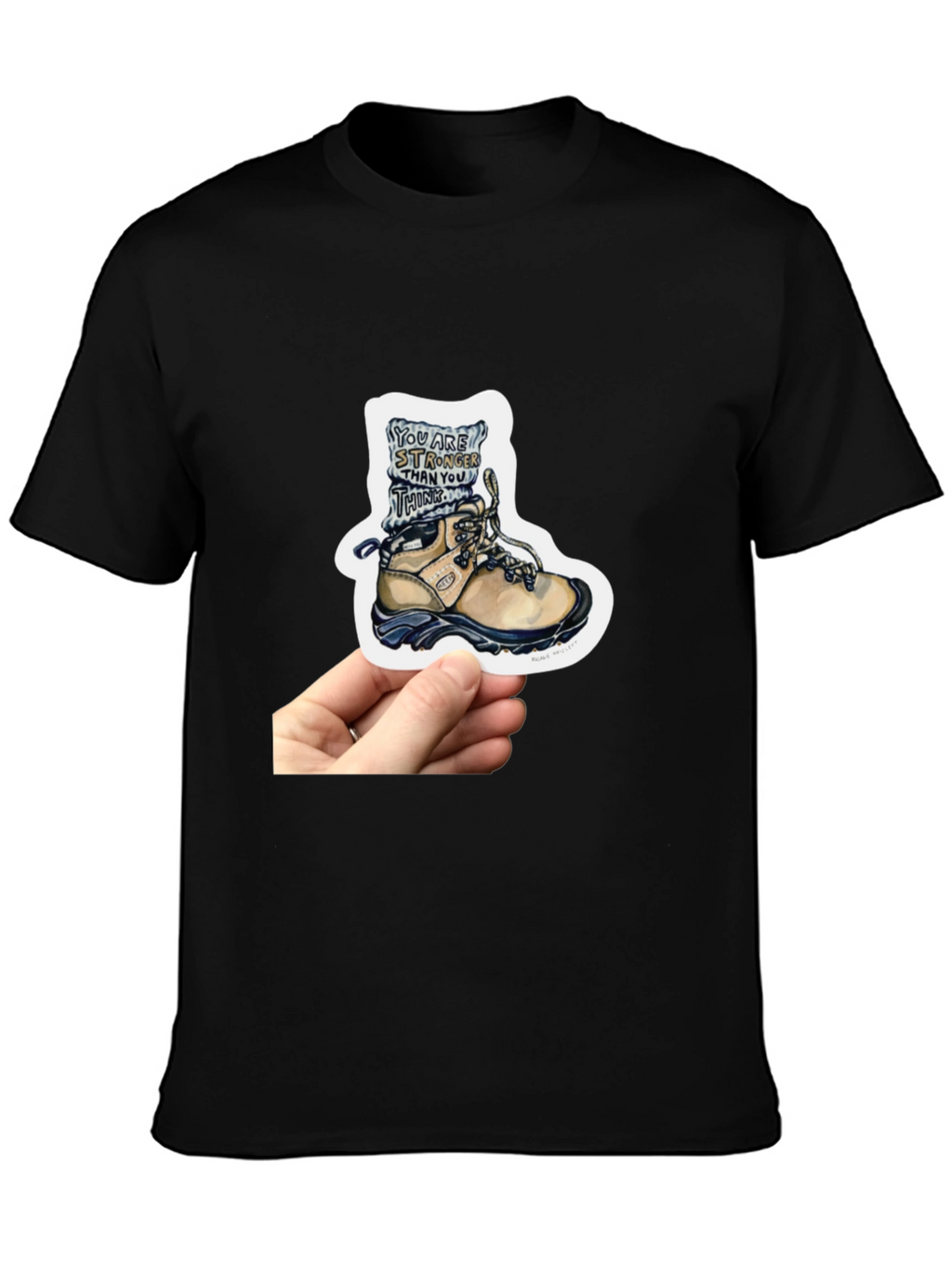 Inspirational Hiking Boot Sticker - Stronger Than You Think