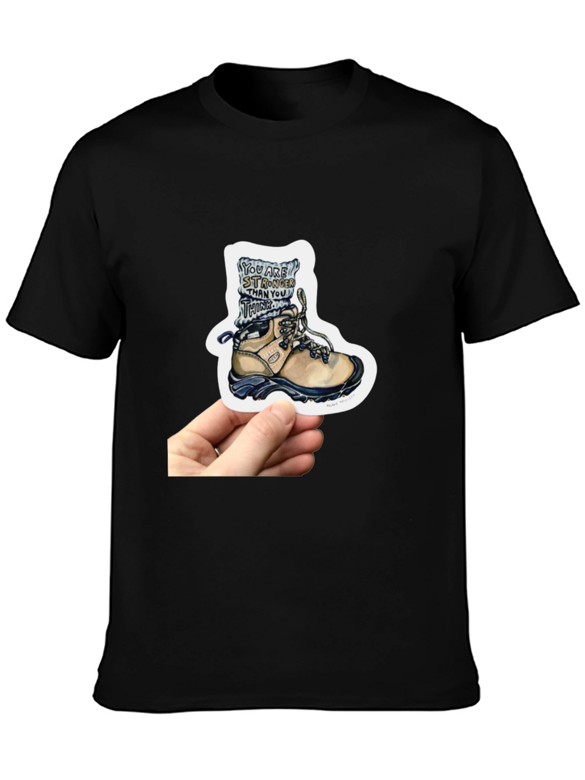 Inspirational Hiking Boot Sticker - Stronger Than You Think