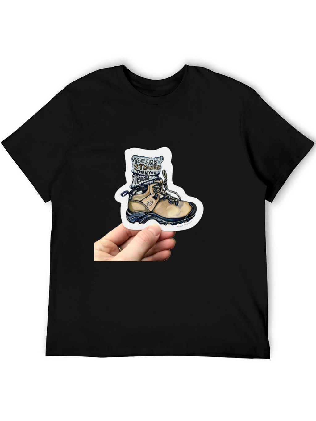 Inspirational Hiking Boot Sticker - Stronger Than You Think