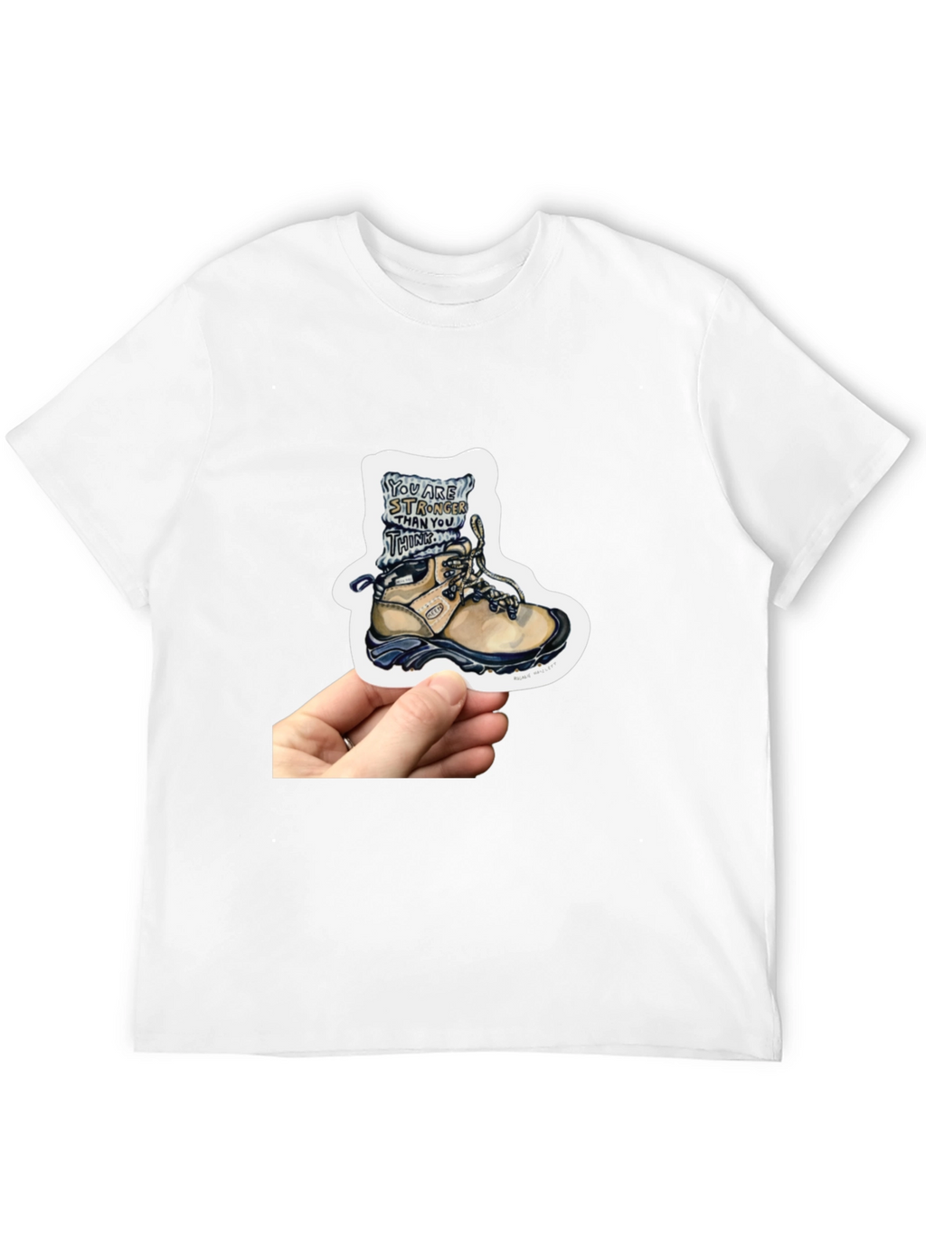Inspirational Hiking Boot Sticker - Stronger Than You Think