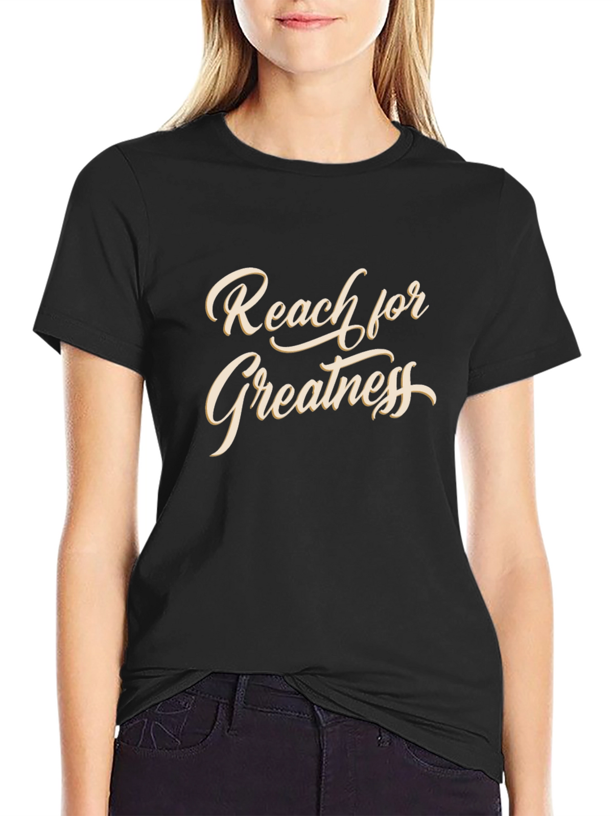 Reach for Greatness T-Shirt - Motivational Black Tee