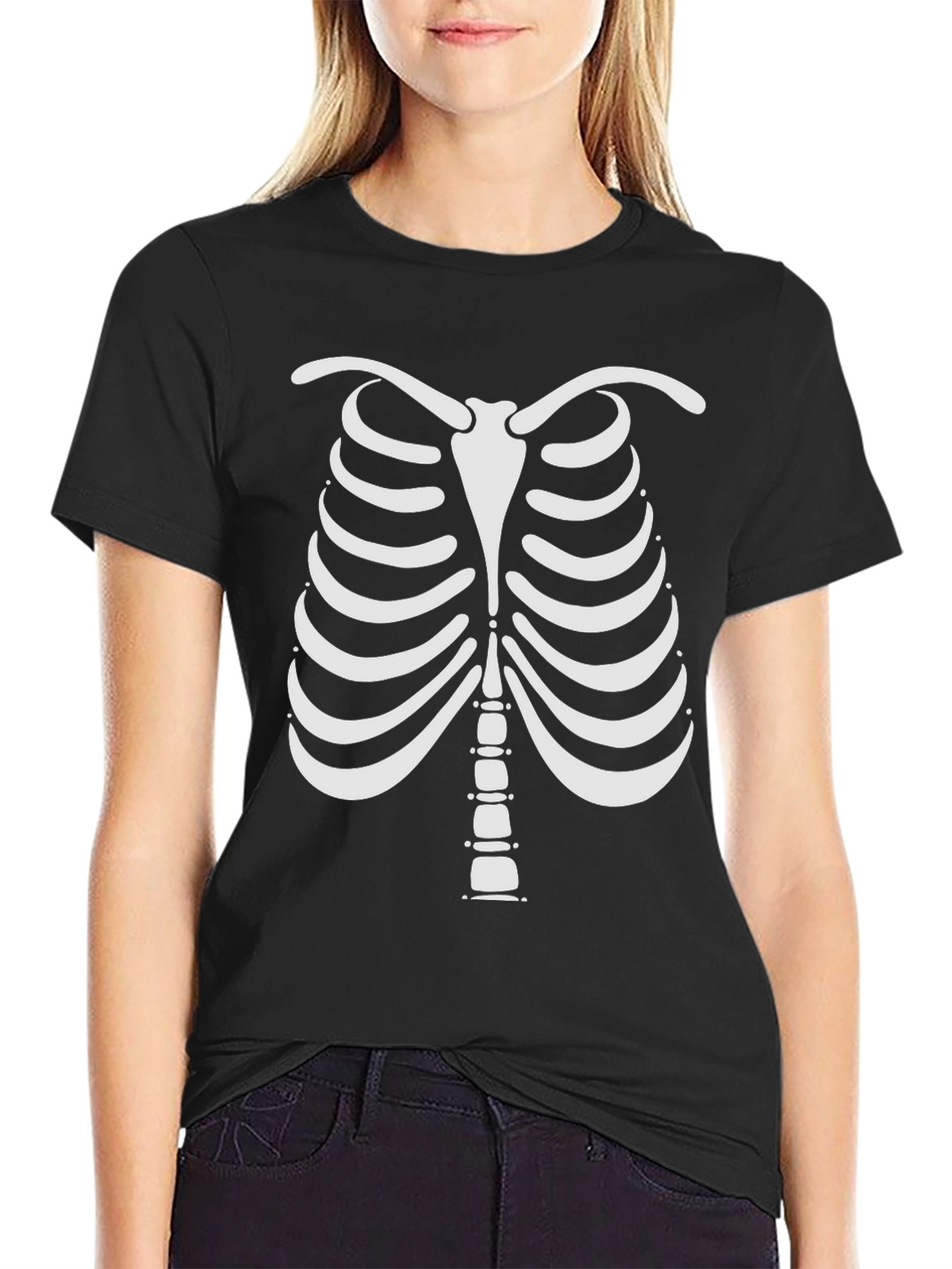 Skeleton Rib Cage Halloween Graphic Tee