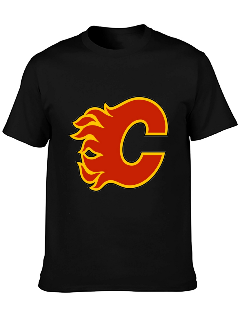 Calgary Flames Logo Black T-Shirt