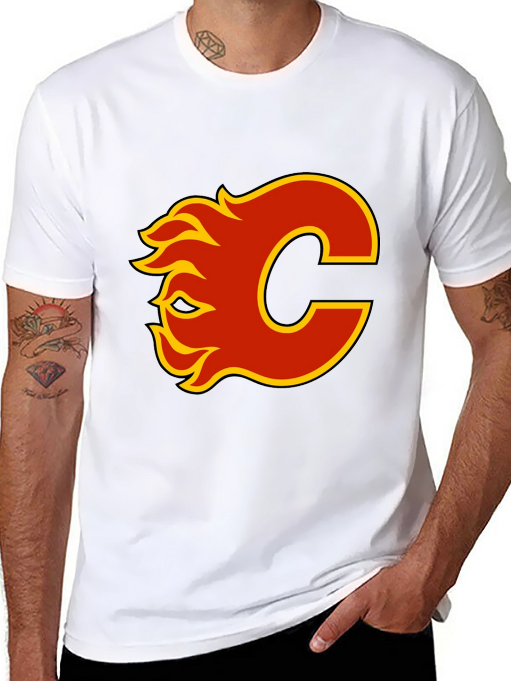 Calgary Flames Logo Black T-Shirt