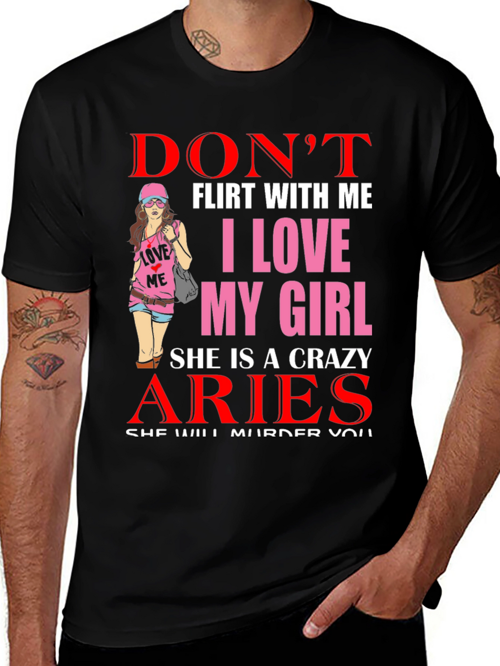 Dont Flirt Aries Girlfriend Graphic Tee