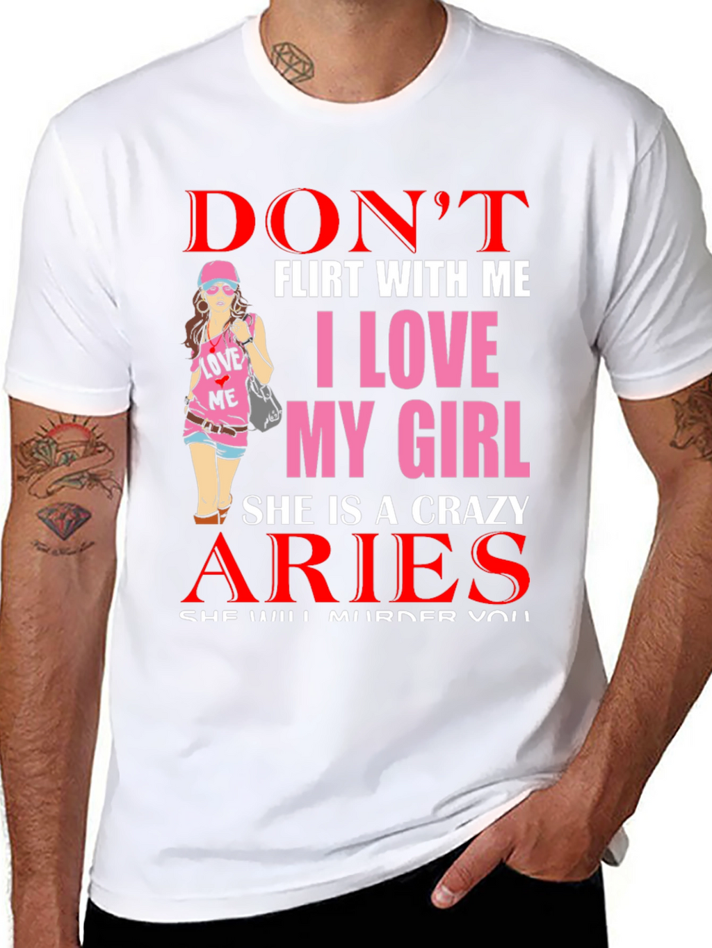 Dont Flirt Aries Girlfriend Graphic Tee