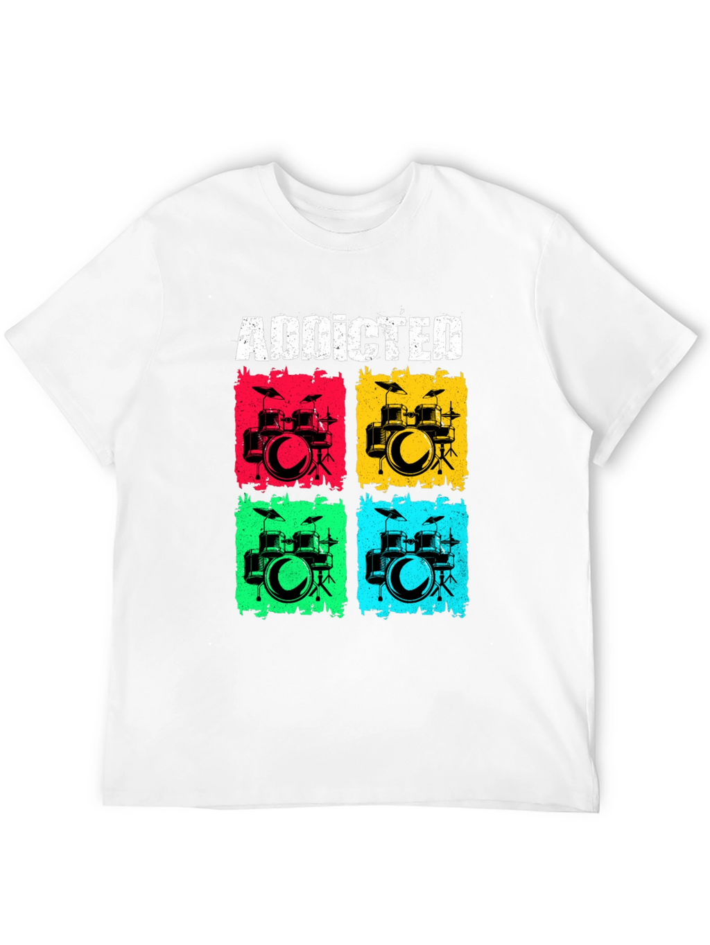 Addicted Drums Graphic Tee - Black Cotton T-Shirt