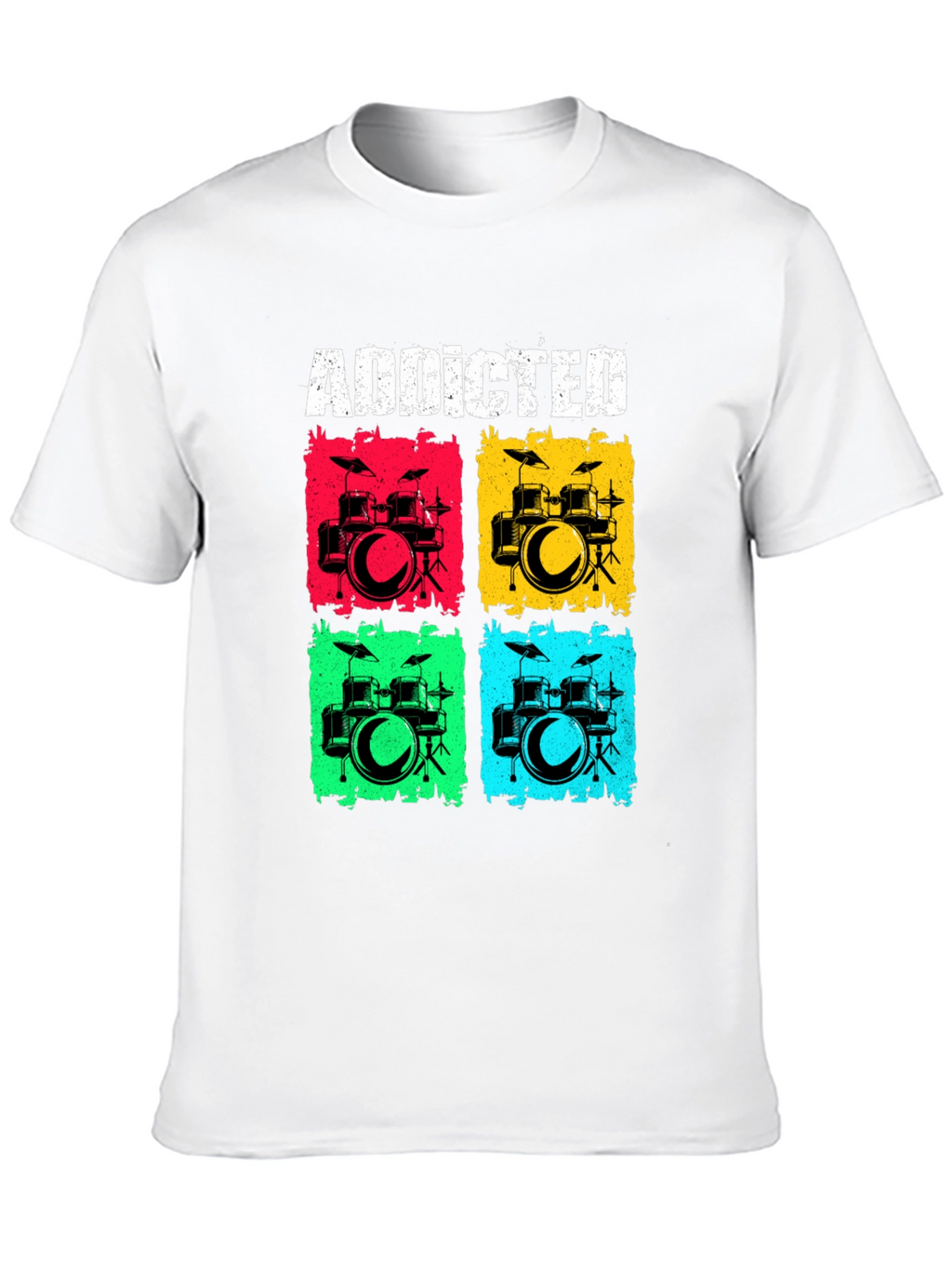 Addicted Drums Graphic Tee - Black Cotton T-Shirt