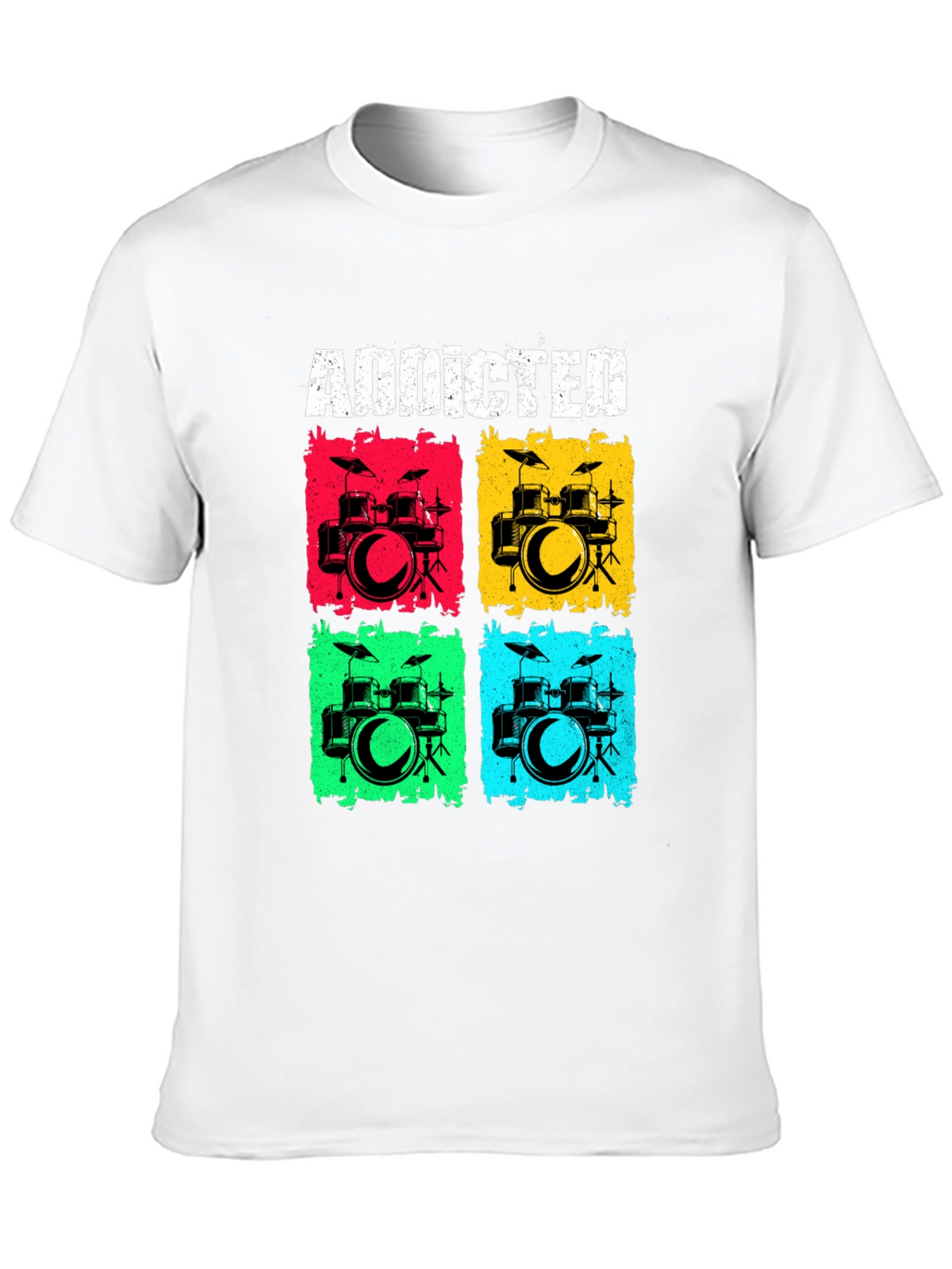 Addicted Drums Graphic Tee - Black Cotton T-Shirt