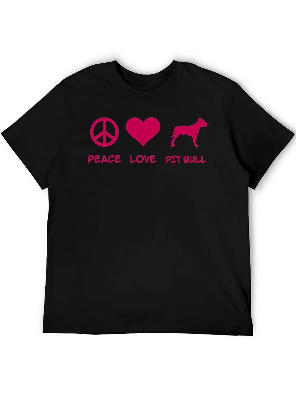 Peace Love Pit Bull Black T-Shirt