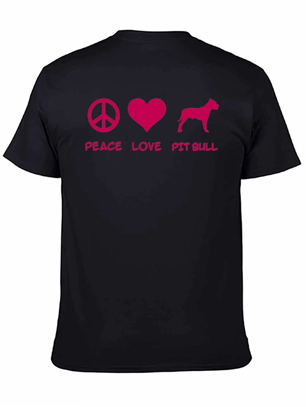 Peace Love Pit Bull Black T-Shirt