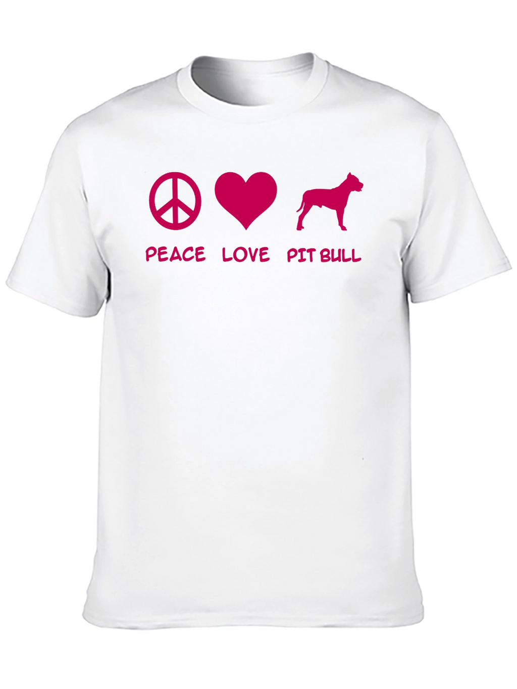 Peace Love Pit Bull Black T-Shirt