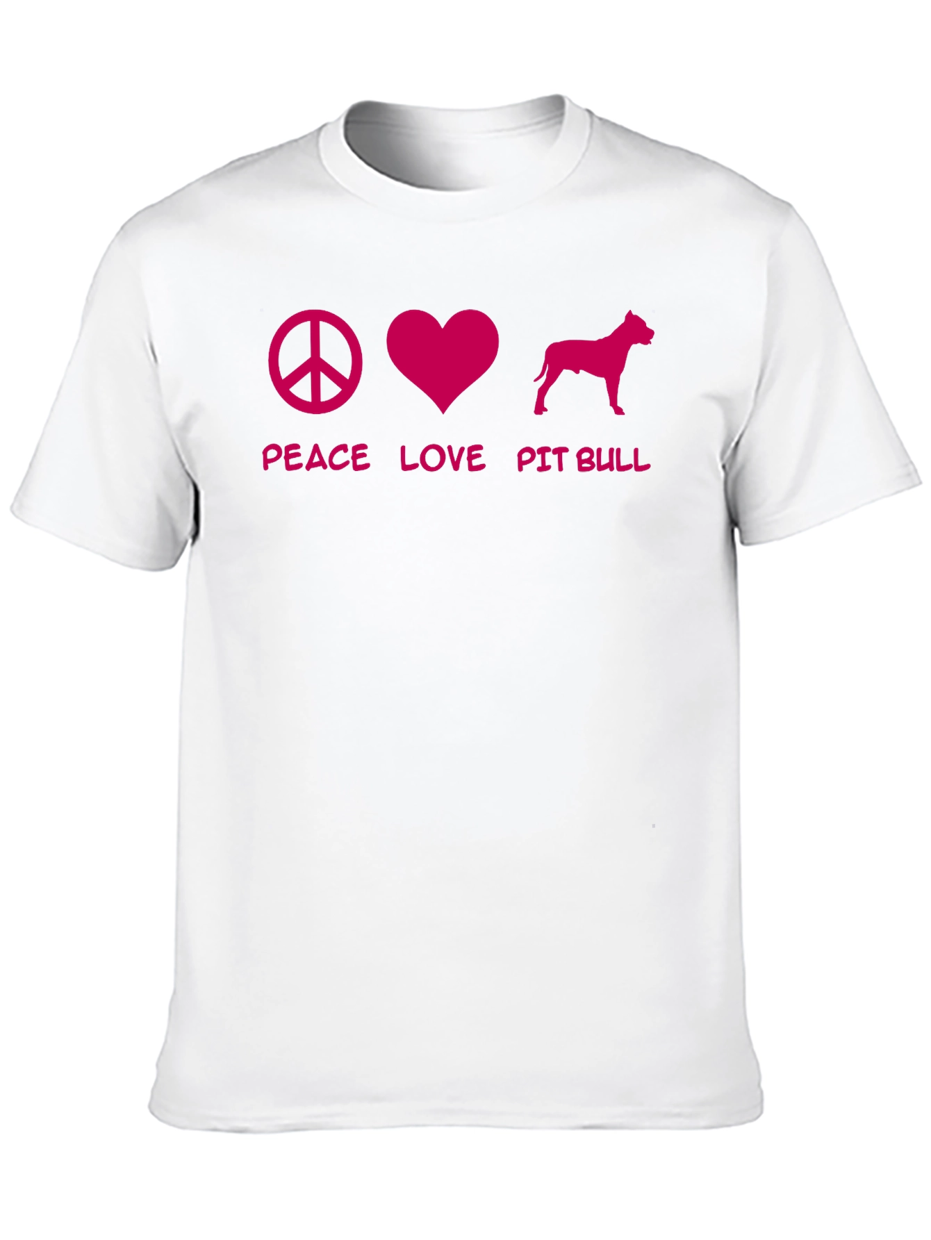 Peace Love Pit Bull Black T-Shirt