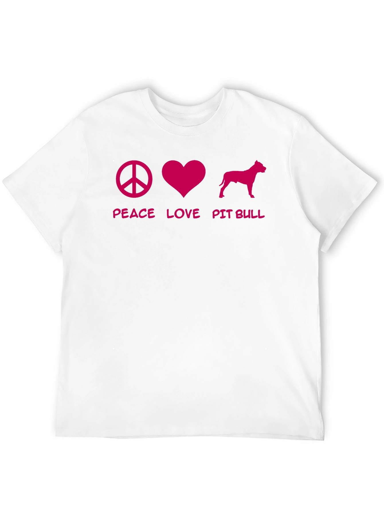 Peace Love Pit Bull Black T-Shirt