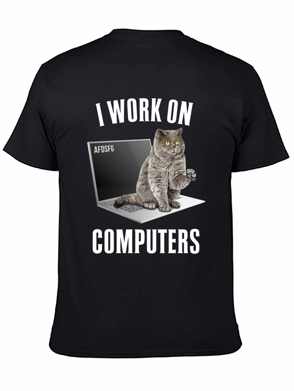 I Work on Computers Cat T-Shirt