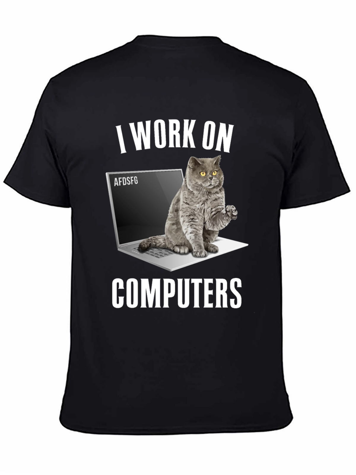 I Work on Computers Cat T-Shirt