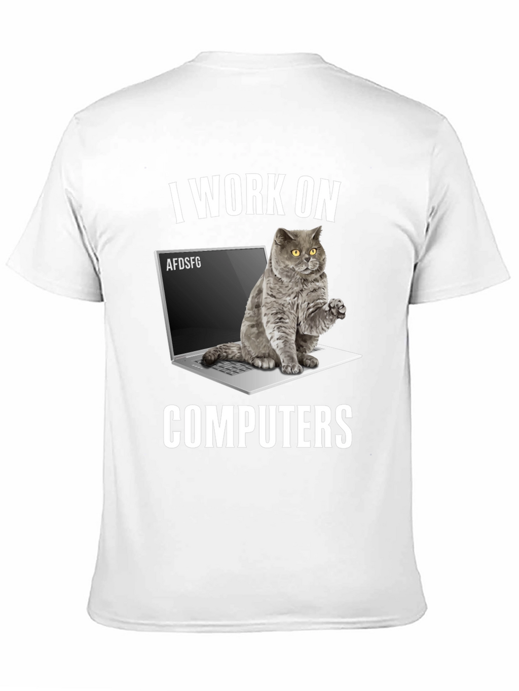 I Work on Computers Cat T-Shirt